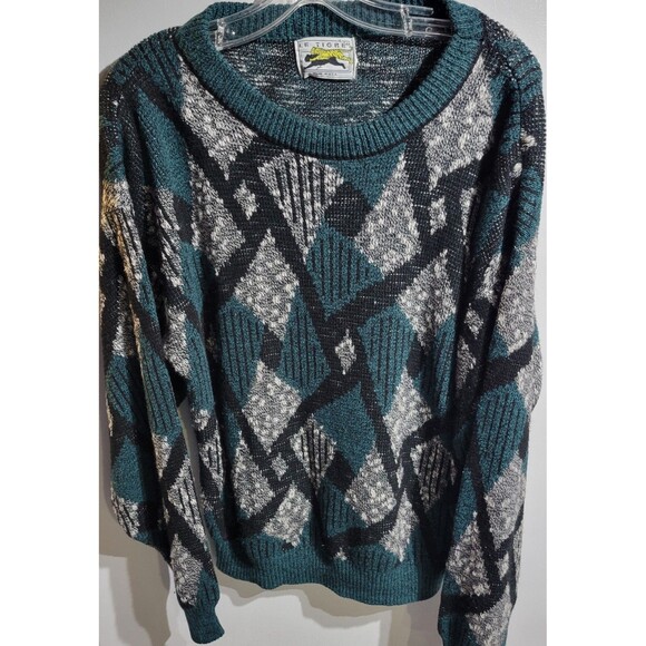 Le Tigre Other - Vintage Le Tigre Size XL Knit Pullover Sweater 90s Coogi Style Made In USA